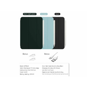 Coteetci Drawing pen Tri-fold voltage Semi-transparent PC shell Mini6 set 61029-BK