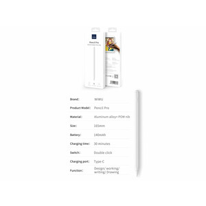 خرید قلم لمسی آیپد ویوو WiWU Pencil Pro IV (update one with 4 LED)