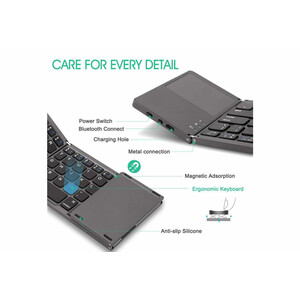 کیبورد بلوتوث تاشو با تاچ پد Foldable Bluetooth Keyboard With Touch Pad B033