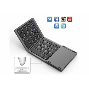کیبورد بلوتوث تاشو با تاچ پد Foldable Bluetooth Keyboard With Touch Pad B033