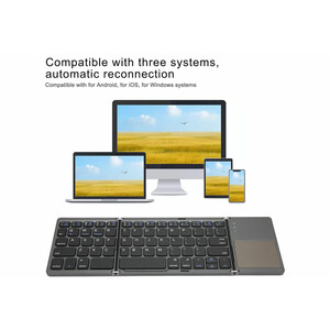 کیبورد بلوتوث تاشو با تاچ پد Foldable Bluetooth Keyboard With Touch Pad B033