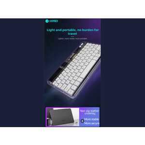 خرید کیبورد بی سیم کریستالی کوتتسی Coteetci Bluetooth Crystal keyboard 84008