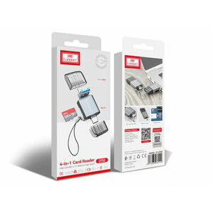 خرید رو ریدر و اوتی‌جی دو سر تایپ سی و لایتنینگ ارلدام Earldom 4-in-1 Mini Aluminium USB3.0 Card Reader