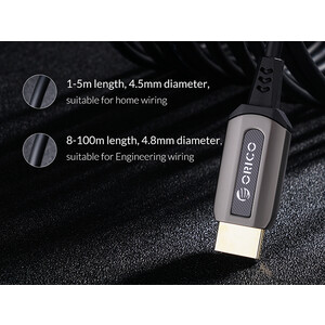 قیمت کابل اچ دی ام آی اوریکو ORICO HDMI to HDMI Fiber-optic Video Adapter Cable GHD701 80m