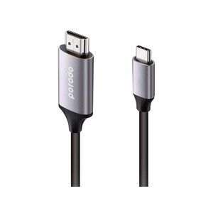 کابل تایپ‌سی به اچ دی ام آی 2 متری پورودو Porodo Type-C to 4K HDMI Cable PD-4KCHD2-GY