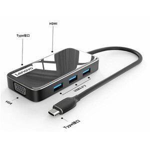 قیمت هاب تایپ‌سی با 6 پورت لنوو Lenovo EV06 Multifunctional 6 in 1 Type-C Hub