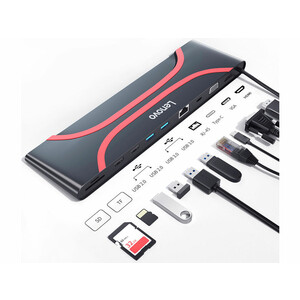 هاب تایپ‌سی 10 پورت لنوو Lenovo 10 In 1 Type-C Adapter Docking Station LX1901