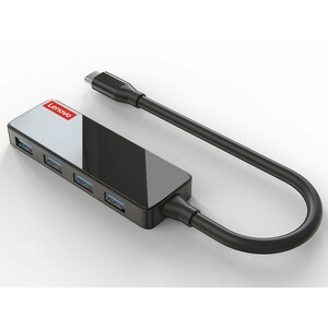 هاب تایپ‌سی با 4 پورت و کابل 15 سانتی‌متری لنوو Lenovo C602 USB-C to 4 x USB3.0 Adapter