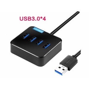 خرید هاب یواس‌بی با 4 پورت و کابل 25 سانتی‌متری لنوو Lenovo Hub USB3.0 to USB3.0 x 4 Adapter A603