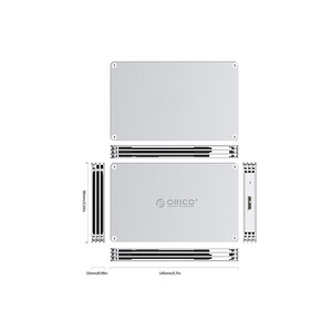 خرید محفظه هارد 2.5 اینچی اوریکو ORICO-DY252U3 2.5 inch 2 Bay USB3.0 Hollow Hard Drive Enclosure