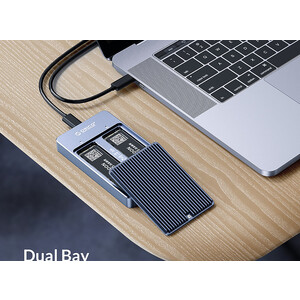 قیمت باکس هارد درایو دوتایی M2 اوریکو ORICO-M2N210-RC3 Dual-bay M.2 NGFF SATA SSD Enclosure