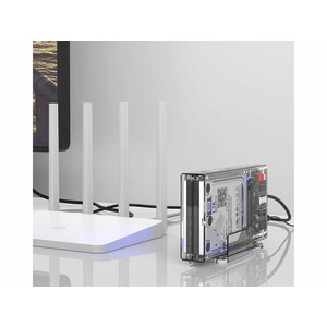 قاب هارد اکسترنال 2 سینی تایپ‌سی شفاف اوریکو ORICO Dual-Bay Hard Drive Enclosure 2259RC3