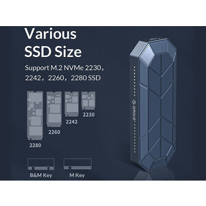 خرید باکس هارد RGB M.2 NVMe SSD اوریکو ORICO-M2VG01-C3 RGB M.2 NVMe SSD Enclosure