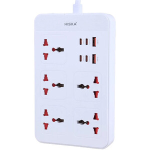 چند راهی برق هیسکا HISKA مدل CH-5521 با 5 سوکت و 6 پورت