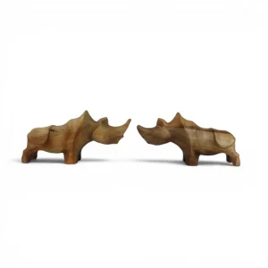مجسمه دکوری چوبی طرح کرگدن کد WD6969