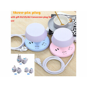 خرید چراغ رومیزی هوشمند دارای سه سوکت و دو پورت یو اس بی Multifunctional USB Desk Lamp by remote control