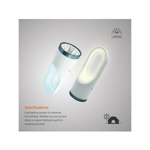 چراغ قوه شارژی پورودو Porodo 2 in 1 Multi-Function Outdoor Flashlight