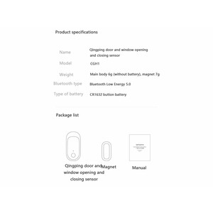 سنسور درب و پنجره شیائومی Xiaomi CGH1 Cleargrass BT Door Window Contact Sensor Safety Burglar