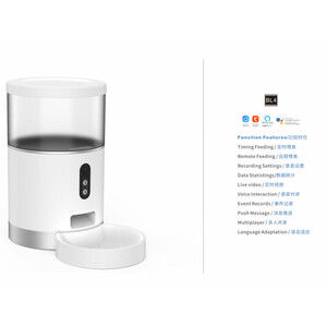 بهترین تغذیه کننده خودکار حیوانات خانگیAutomatic & Remote Feeding 2-way Voice Intercom & Real-time Video TUTA Smart 4L Pet Feeder Monitor Camera