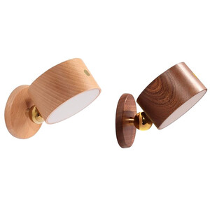 قیمت چراغ دیواری چوبی با قابلیت چرخش Wooden Wall Lamp USB Rechargeable Night Light Touch Dimming Magnetic 360 ° Rotate