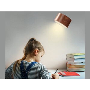 بهترین چراغ دیواری چوبی با قابلیت چرخش Wooden Wall Lamp USB Rechargeable Night Light Touch Dimming Magnetic 360 ° Rotate