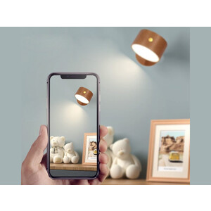 فروش چراغ دیواری چوبی با قابلیت چرخش Wooden Wall Lamp USB Rechargeable Night Light Touch Dimming Magnetic 360 ° Rotate