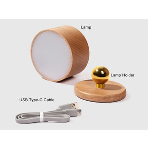 چراغ دیواری چوبی با قابلیت چرخش Wooden Wall Lamp USB Rechargeable Night Light Touch Dimming Magnetic 360 ° Rotate