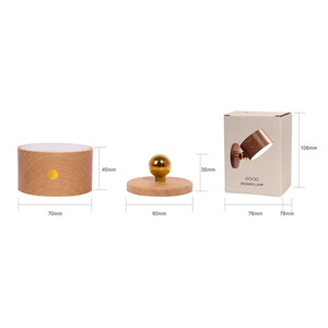چراغ دیواری چوبی با قابلیت چرخش Wooden Wall Lamp USB Rechargeable Night Light Touch Dimming Magnetic 360 ° Rotate