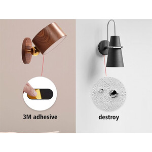 خرید چراغ دیواری چوبی با قابلیت چرخش Wooden Wall Lamp USB Rechargeable Night Light Touch Dimming Magnetic 360 ° Rotate