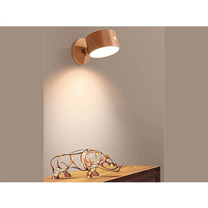 چراغ دیواری چوبی با قابلیت چرخش Wooden Wall Lamp USB Rechargeable Night Light Touch Dimming Magnetic 360 ° Rotate