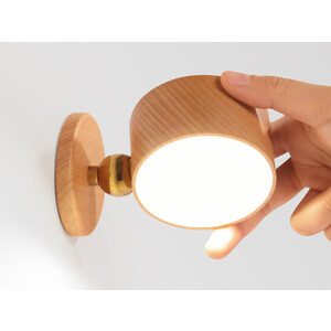 چراغ دیواری چوبی با قابلیت چرخش Wooden Wall Lamp USB Rechargeable Night Light Touch Dimming Magnetic 360 ° Rotate