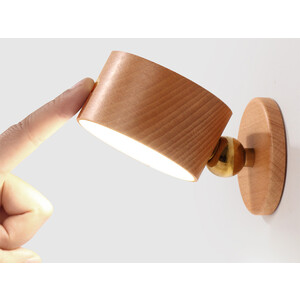 خرید چراغ دیواری چوبی با قابلیت چرخش Wooden Wall Lamp USB Rechargeable Night Light Touch Dimming Magnetic 360 ° Rotate
