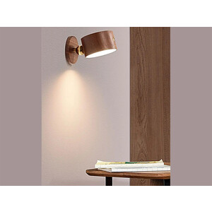 کیفیت چراغ دیواری چوبی با قابلیت چرخش Wooden Wall Lamp USB Rechargeable Night Light Touch Dimming Magnetic 360 ° Rotate