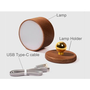 چراغ دیواری چوبی با قابلیت چرخش NO-HB013 Wooden Wall Lamp USB Rechargeable Night Light Touch Dimming Magnetic 360 ° Rotate