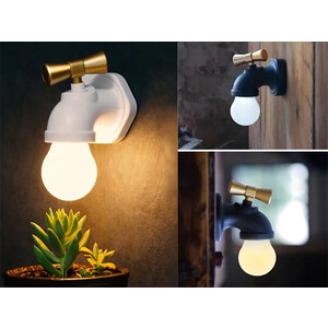 خرید چراغ مدل شیر آب Vintage Retro Style USB Rechargeable Smart Voice Control Faucet Tap Lamp LED Night Light