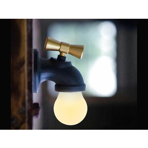 چراغ مدل شیر آب Vintage Retro Style USB Rechargeable Smart Voice Control Faucet Tap Lamp LED Night Light