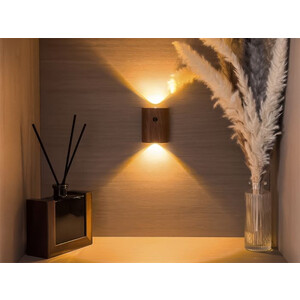فروش چراغ دیواری سنسور حرکتی قابل شارژ چوبی Auraglow Wooden Rechargeable Motion Sensor Wall Light TAIGA