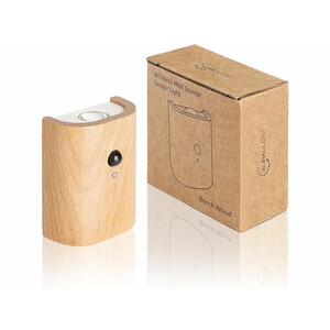 چراغ دیواری سنسور حرکتی قابل شارژ چوبی Auraglow Wooden Rechargeable Motion Sensor Wall Light TAIGA