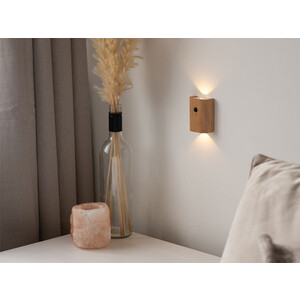 کیفیت چراغ دیواری سنسور حرکتی قابل شارژ چوبی Auraglow Wooden Rechargeable Motion Sensor Wall Light TAIGA