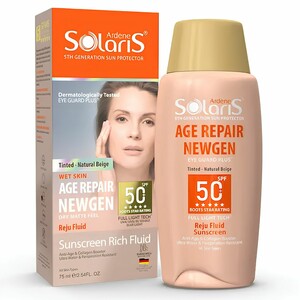 فلوئید ضد آفتاب رنگی آردن سولاریس مدل Age Repair Newgen+ حجم 75ml