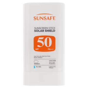 ضد آفتاب صورت و بدن بی رنگ سان‌ سیف مدل Solar Shield SPF50 پوست خشک