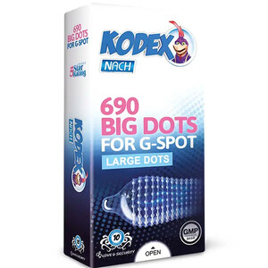 کاندوم خاردار ناچ کدکس Kodex مدل BIG DOTS بسته 10 عددی