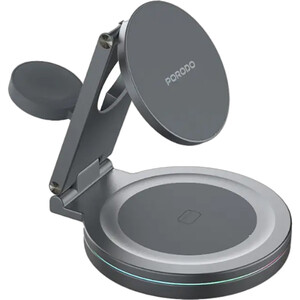 شارژر وایرلس سه کاره پورودو Porodo مدل PD-FWCH039 تاشو