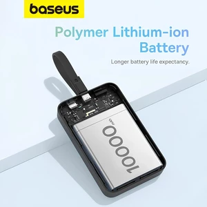 شارژر همراه بی سیم مگ سیف فست شارژ بیسوس با کابل متصل تایپ سی