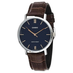 ساعت مچی مردانه کاسیو Casio مدل MTP-VT01L-2BUDF با بند چرمی کلاسیک