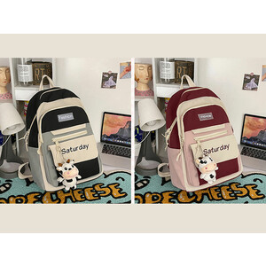 کوله پشتی با ظرفیت بزرگ IOS/Aiguoshi School bag female backpack 2023 new large capacity 4079