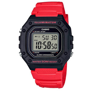 ساعت مچی دیجیتال کاسیو Casio مدل W-218H-4B با بند رزینی قرمز