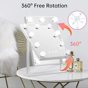 خرید آینه آرایشی رومیزی با چراغ LED گرین لاین