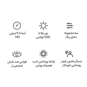 آینه آرایشی رومیزی هوشمند شارژی
