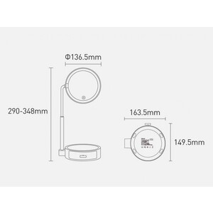 آینه آرایشی رومیزی بیسوس Baseus Smart Beauty Series Lighted Makeup Mirror with Storage Box DGZM-02